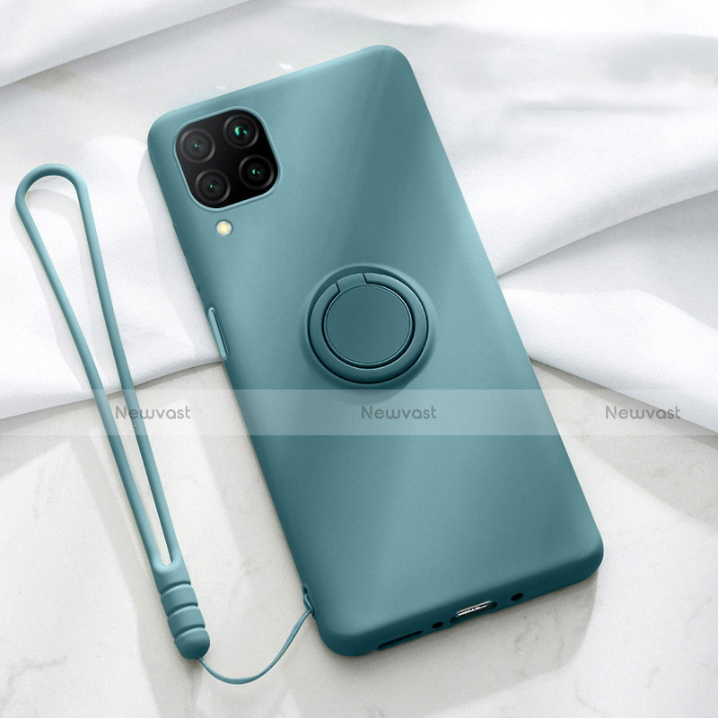 Ultra-thin Silicone Gel Soft Case Cover with Magnetic Finger Ring Stand T01 for Huawei Nova 7i