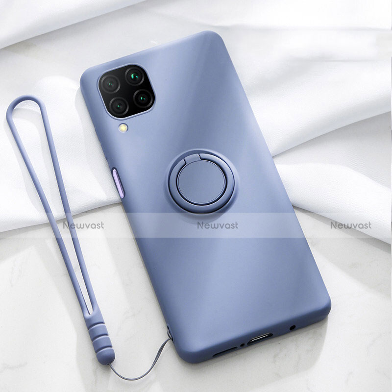 Ultra-thin Silicone Gel Soft Case Cover with Magnetic Finger Ring Stand T01 for Huawei P40 Lite