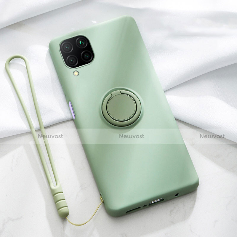 Ultra-thin Silicone Gel Soft Case Cover with Magnetic Finger Ring Stand T01 for Huawei P40 Lite