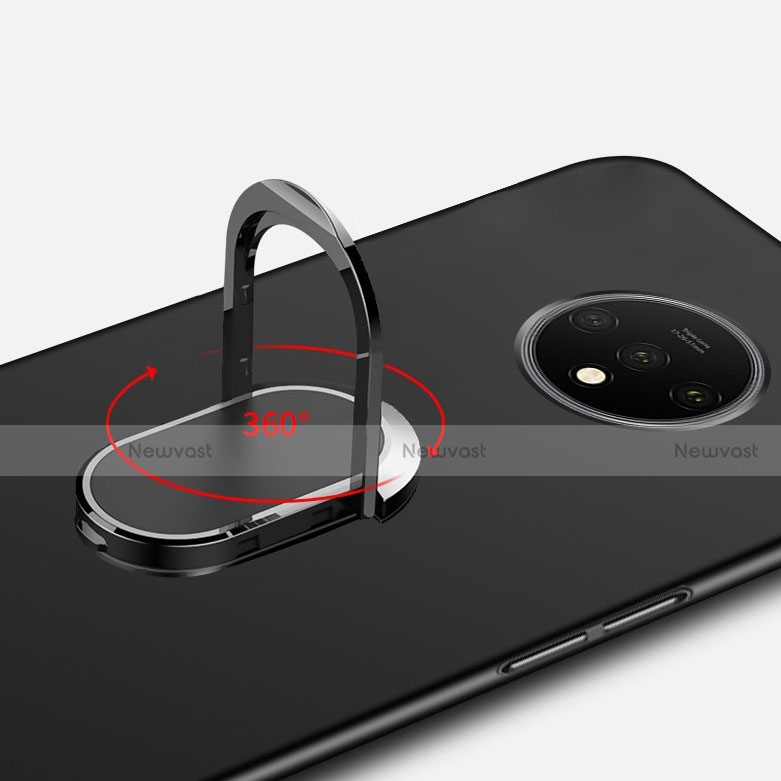 Ultra-thin Silicone Gel Soft Case Cover with Magnetic Finger Ring Stand T01 for OnePlus 7T