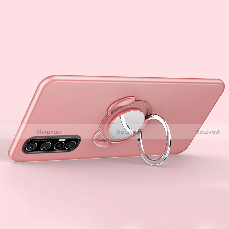 Ultra-thin Silicone Gel Soft Case Cover with Magnetic Finger Ring Stand T01 for Oppo Find X2 Neo