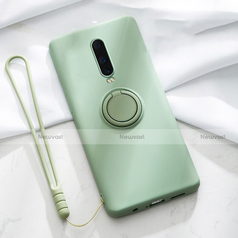 Ultra-thin Silicone Gel Soft Case Cover with Magnetic Finger Ring Stand T01 for Oppo R17 Pro