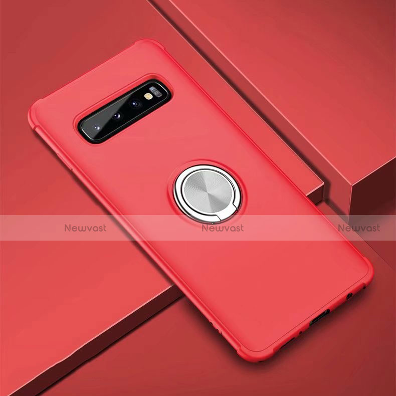 Ultra-thin Silicone Gel Soft Case Cover with Magnetic Finger Ring Stand T01 for Samsung Galaxy S10 5G