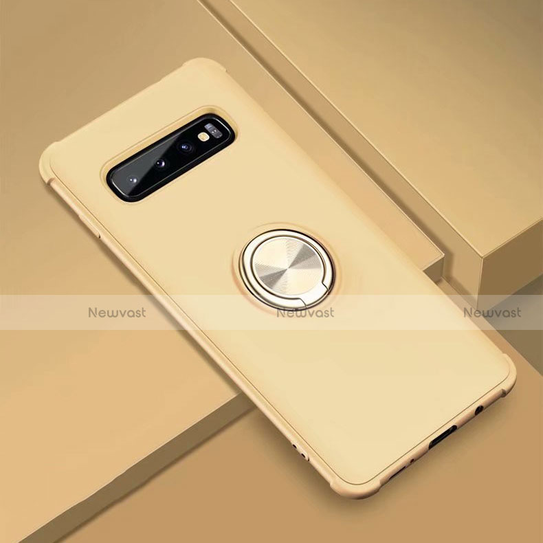 Ultra-thin Silicone Gel Soft Case Cover with Magnetic Finger Ring Stand T01 for Samsung Galaxy S10 5G