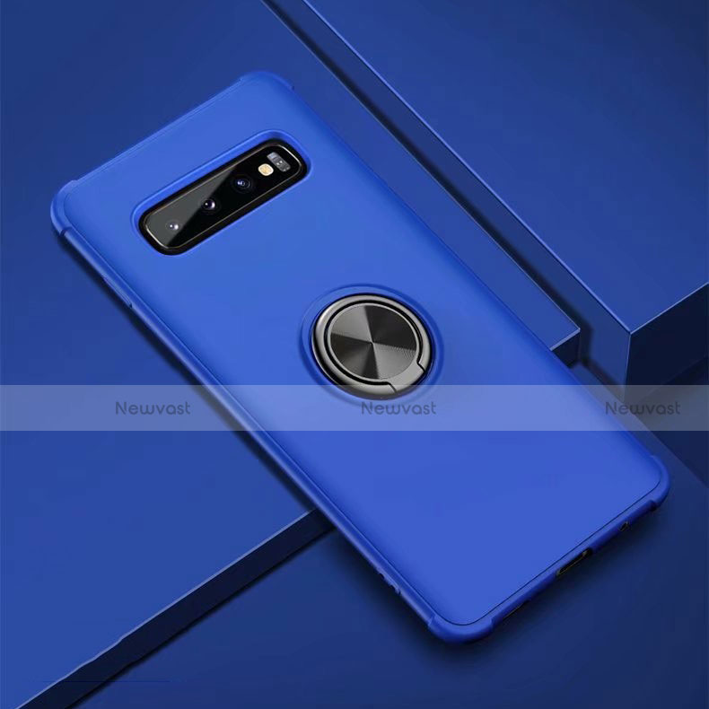 Ultra-thin Silicone Gel Soft Case Cover with Magnetic Finger Ring Stand T01 for Samsung Galaxy S10 5G