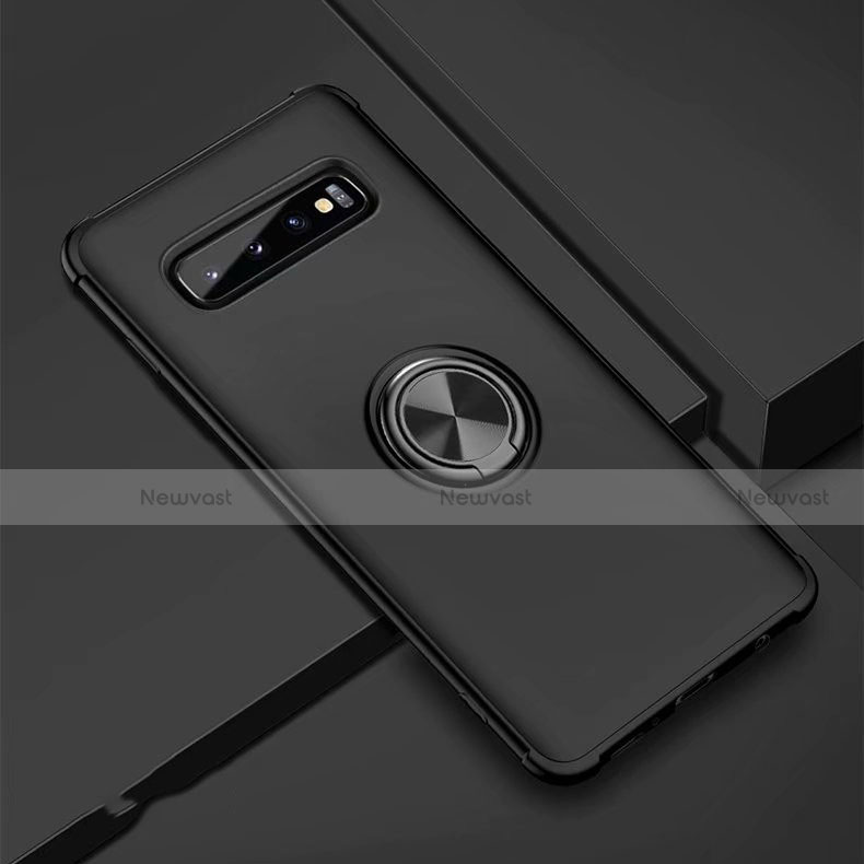 Ultra-thin Silicone Gel Soft Case Cover with Magnetic Finger Ring Stand T01 for Samsung Galaxy S10 5G