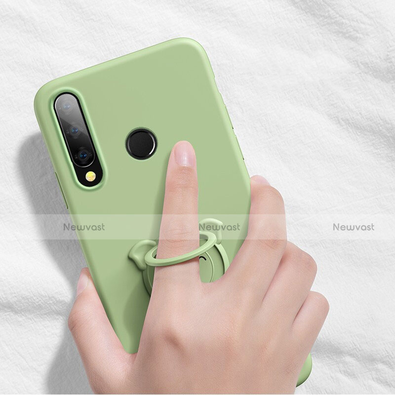 Ultra-thin Silicone Gel Soft Case Cover with Magnetic Finger Ring Stand T02 for Huawei Honor 20E