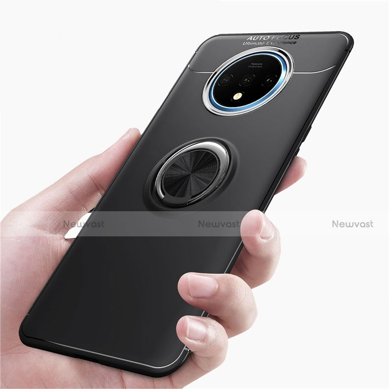 Ultra-thin Silicone Gel Soft Case Cover with Magnetic Finger Ring Stand T02 for OnePlus 7T