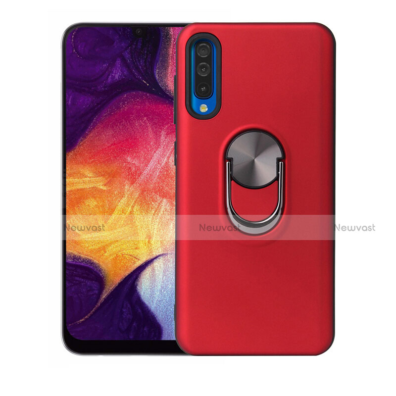 Ultra-thin Silicone Gel Soft Case Cover with Magnetic Finger Ring Stand T02 for Samsung Galaxy A70