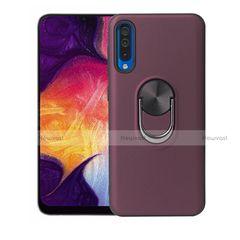 Ultra-thin Silicone Gel Soft Case Cover with Magnetic Finger Ring Stand T02 for Samsung Galaxy A90 5G