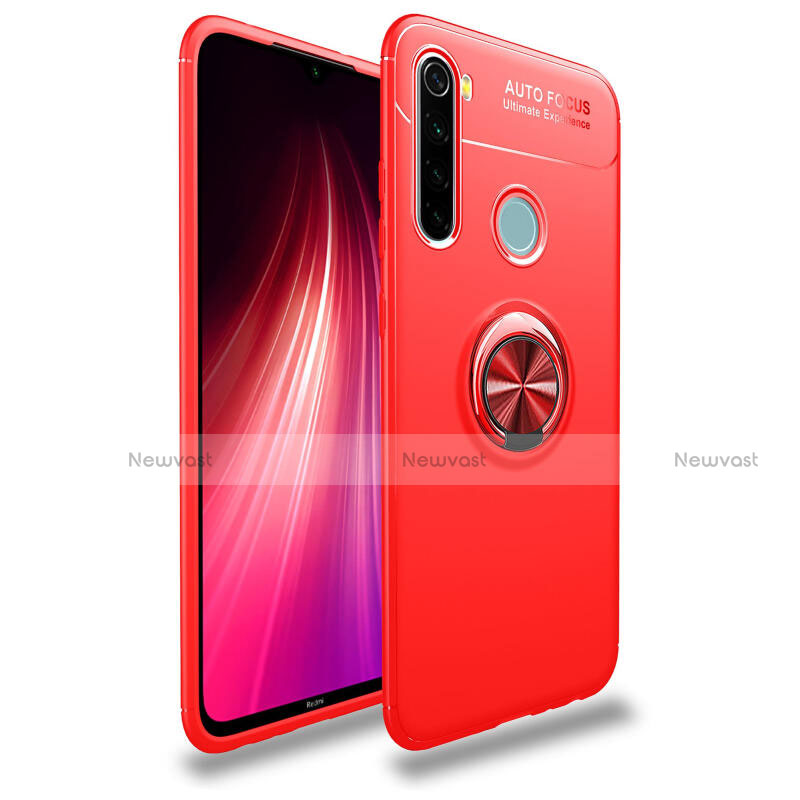 Ultra-thin Silicone Gel Soft Case Cover with Magnetic Finger Ring Stand T02 for Xiaomi Redmi Note 8T