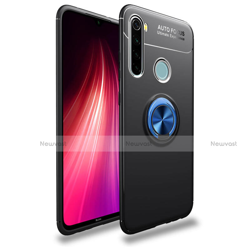 Ultra-thin Silicone Gel Soft Case Cover with Magnetic Finger Ring Stand T02 for Xiaomi Redmi Note 8T