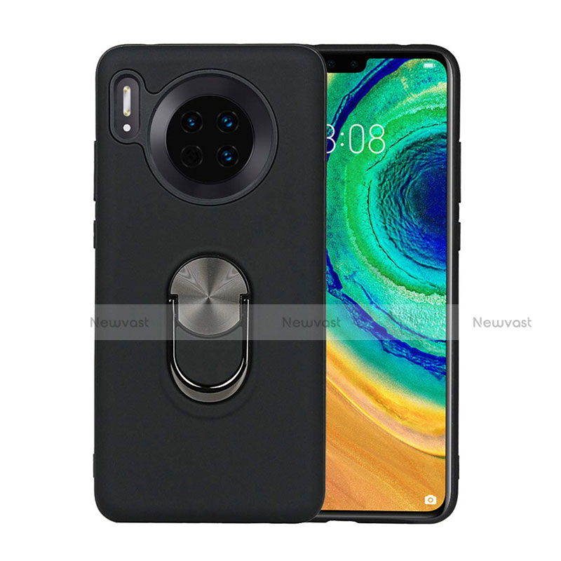 Ultra-thin Silicone Gel Soft Case Cover with Magnetic Finger Ring Stand T03 for Huawei Mate 30