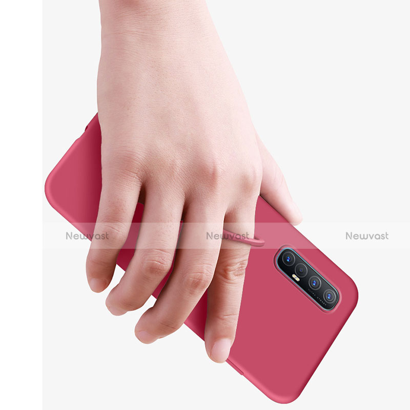 Ultra-thin Silicone Gel Soft Case Cover with Magnetic Finger Ring Stand T03 for Oppo Find X2 Neo