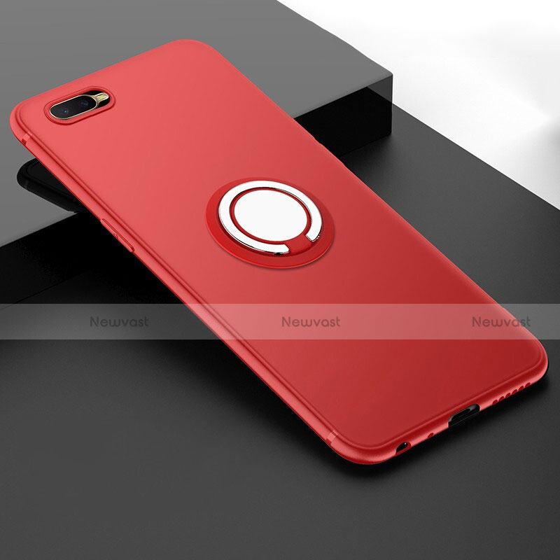 Ultra-thin Silicone Gel Soft Case Cover with Magnetic Finger Ring Stand T03 for Oppo R15X