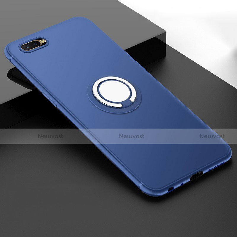 Ultra-thin Silicone Gel Soft Case Cover with Magnetic Finger Ring Stand T03 for Oppo R15X