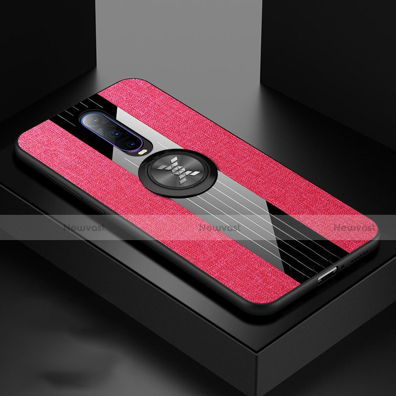 Ultra-thin Silicone Gel Soft Case Cover with Magnetic Finger Ring Stand T03 for Oppo RX17 Pro