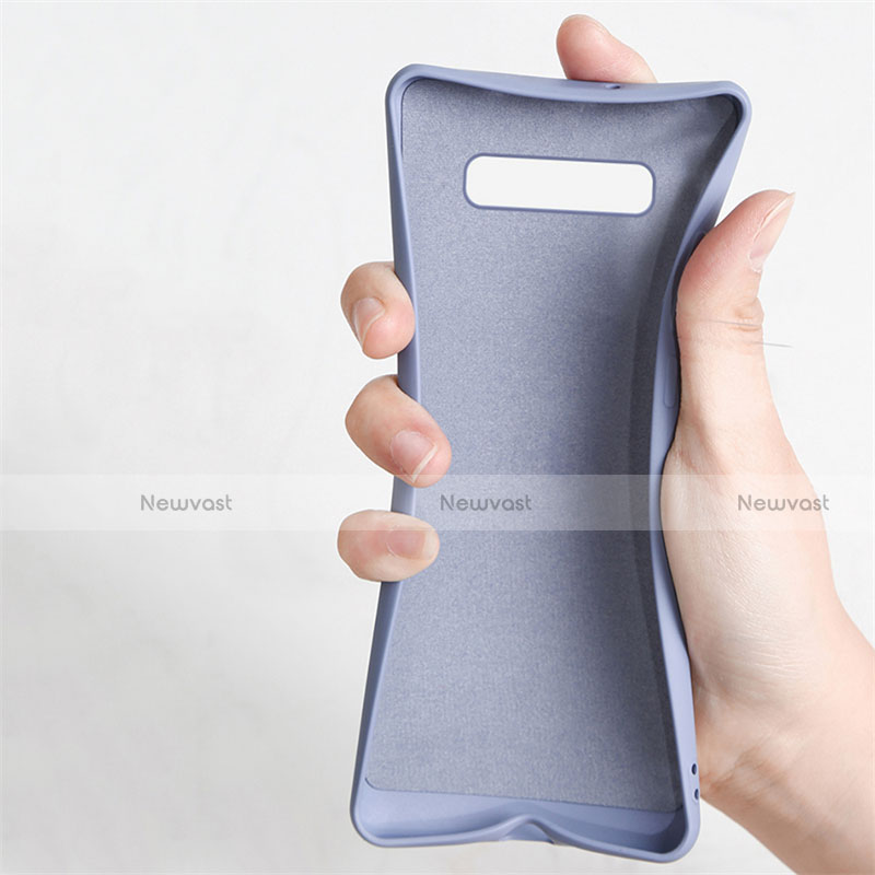 Ultra-thin Silicone Gel Soft Case Cover with Magnetic Finger Ring Stand T03 for Samsung Galaxy S10 Plus