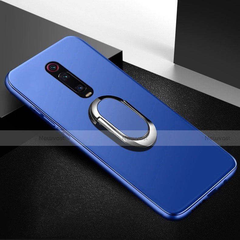 Ultra-thin Silicone Gel Soft Case Cover with Magnetic Finger Ring Stand T03 for Xiaomi Redmi K20 Pro