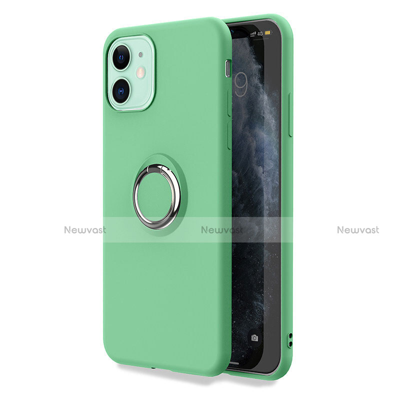 Ultra-thin Silicone Gel Soft Case Cover with Magnetic Finger Ring Stand T04 for Apple iPhone 11