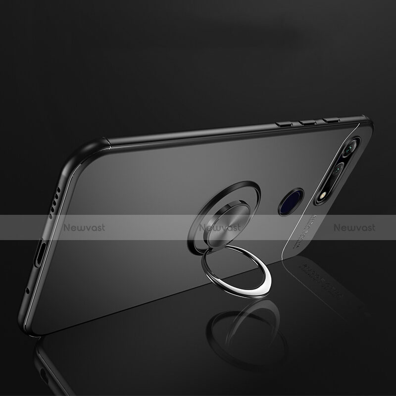 Ultra-thin Silicone Gel Soft Case Cover with Magnetic Finger Ring Stand T04 for Huawei Honor View 20