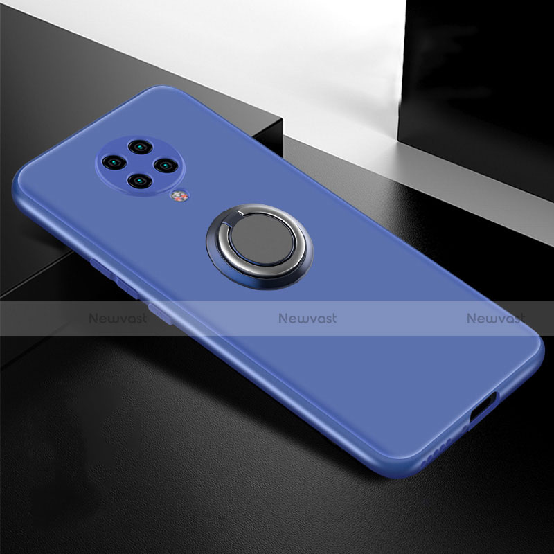 Ultra-thin Silicone Gel Soft Case Cover with Magnetic Finger Ring Stand T04 for Xiaomi Redmi K30 Pro 5G