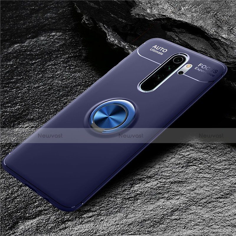 Ultra-thin Silicone Gel Soft Case Cover with Magnetic Finger Ring Stand T04 for Xiaomi Redmi Note 8 Pro