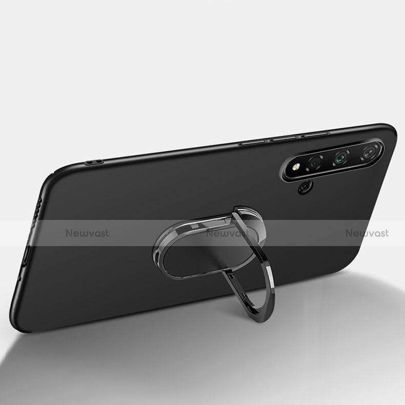 Ultra-thin Silicone Gel Soft Case Cover with Magnetic Finger Ring Stand T05 for Huawei Honor 20