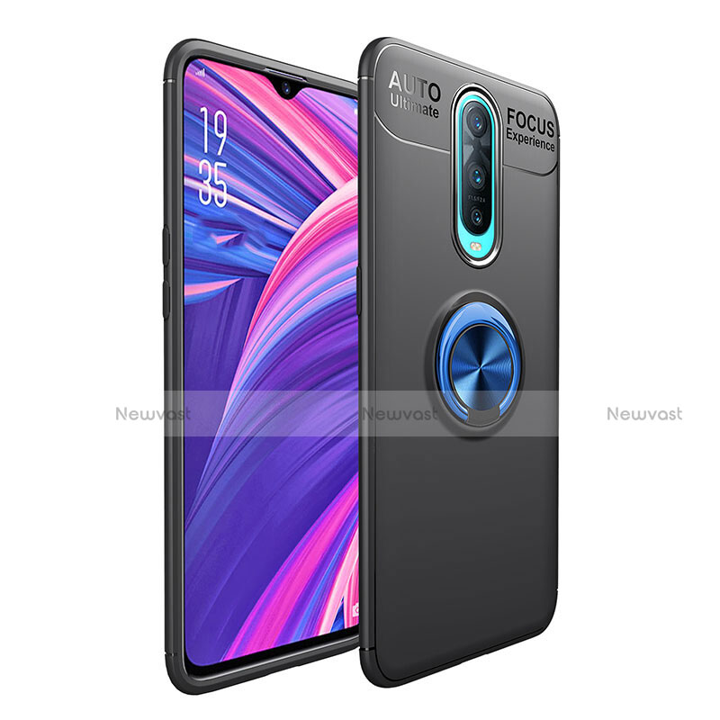 Ultra-thin Silicone Gel Soft Case Cover with Magnetic Finger Ring Stand T05 for Oppo R17 Pro