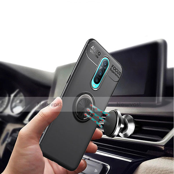 Ultra-thin Silicone Gel Soft Case Cover with Magnetic Finger Ring Stand T05 for Oppo RX17 Pro