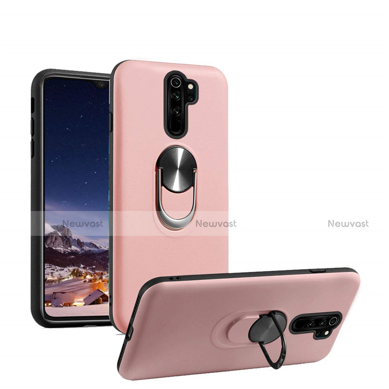 Ultra-thin Silicone Gel Soft Case Cover with Magnetic Finger Ring Stand T05 for Xiaomi Redmi Note 8 Pro