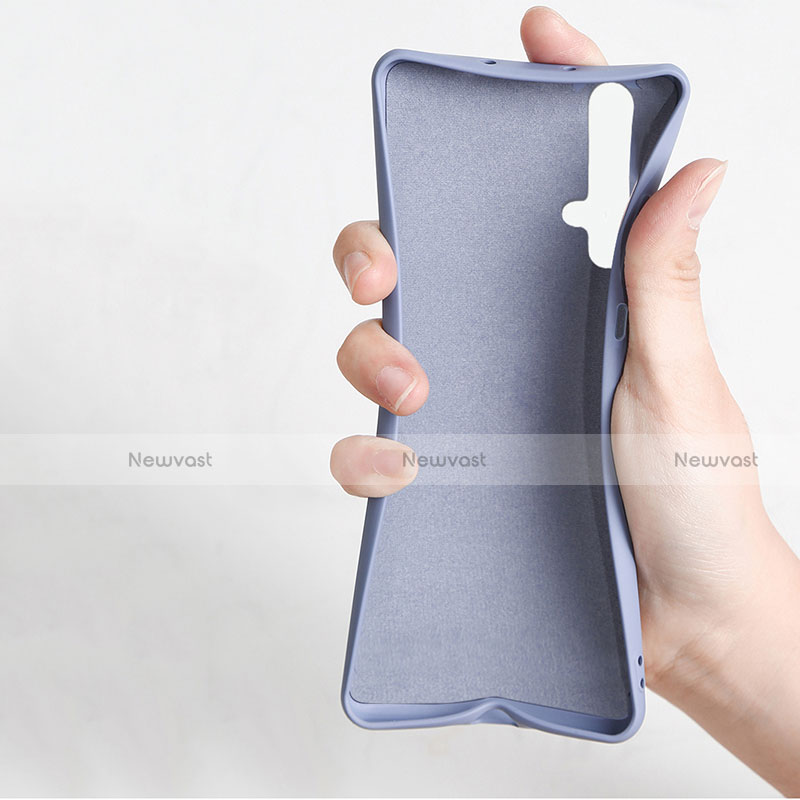 Ultra-thin Silicone Gel Soft Case Cover with Magnetic Finger Ring Stand T06 for Huawei Nova 5T