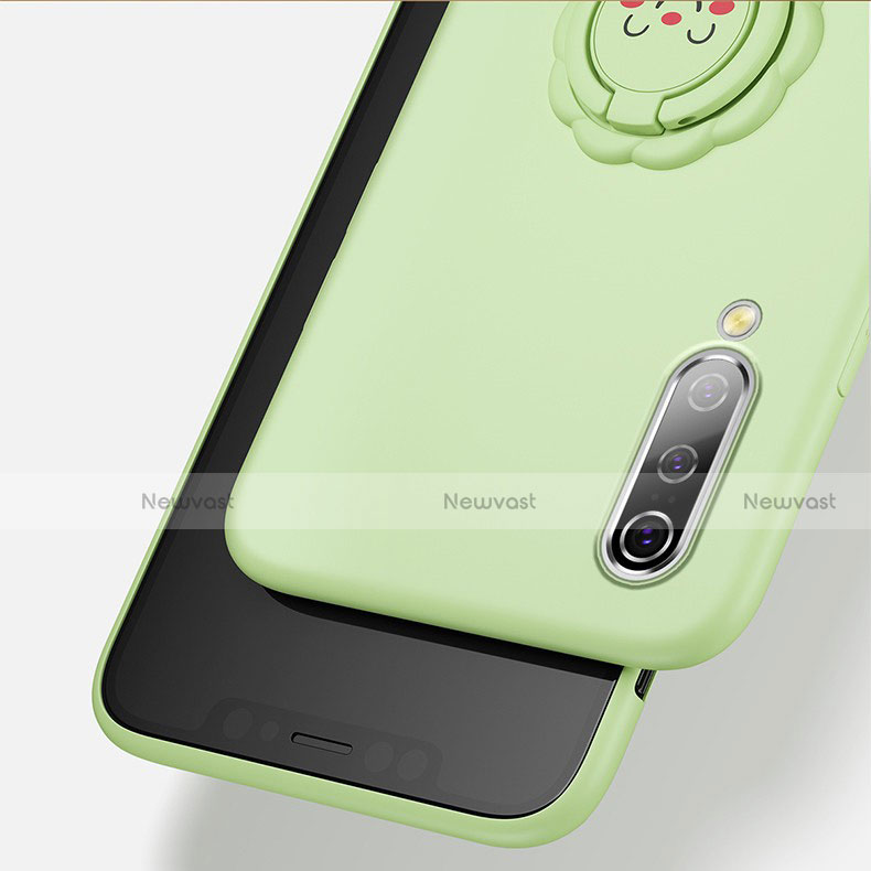 Ultra-thin Silicone Gel Soft Case Cover with Magnetic Finger Ring Stand T06 for Xiaomi Mi A3