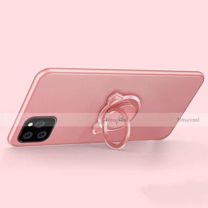 Ultra-thin Silicone Gel Soft Case Cover with Magnetic Finger Ring Stand T07 for Apple iPhone 11 Pro