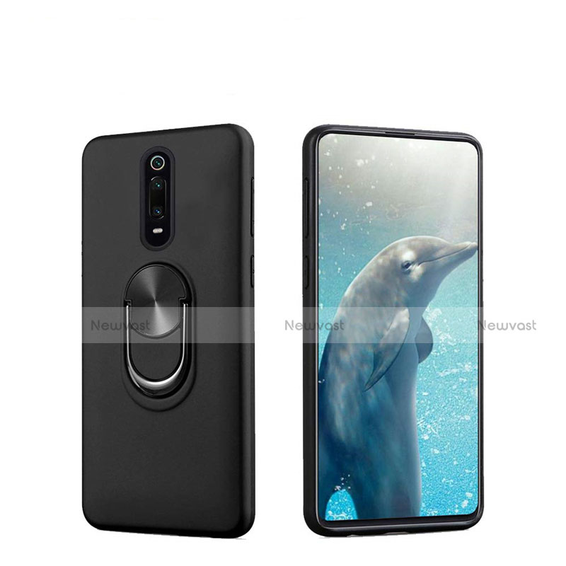 Ultra-thin Silicone Gel Soft Case Cover with Magnetic Finger Ring Stand T08 for Xiaomi Mi 9T