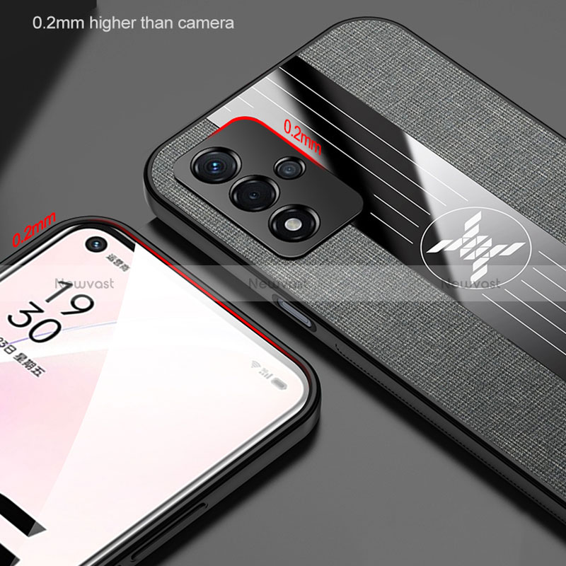 Ultra-thin Silicone Gel Soft Case Cover with Magnetic Finger Ring Stand X01L for Oppo A93s 5G