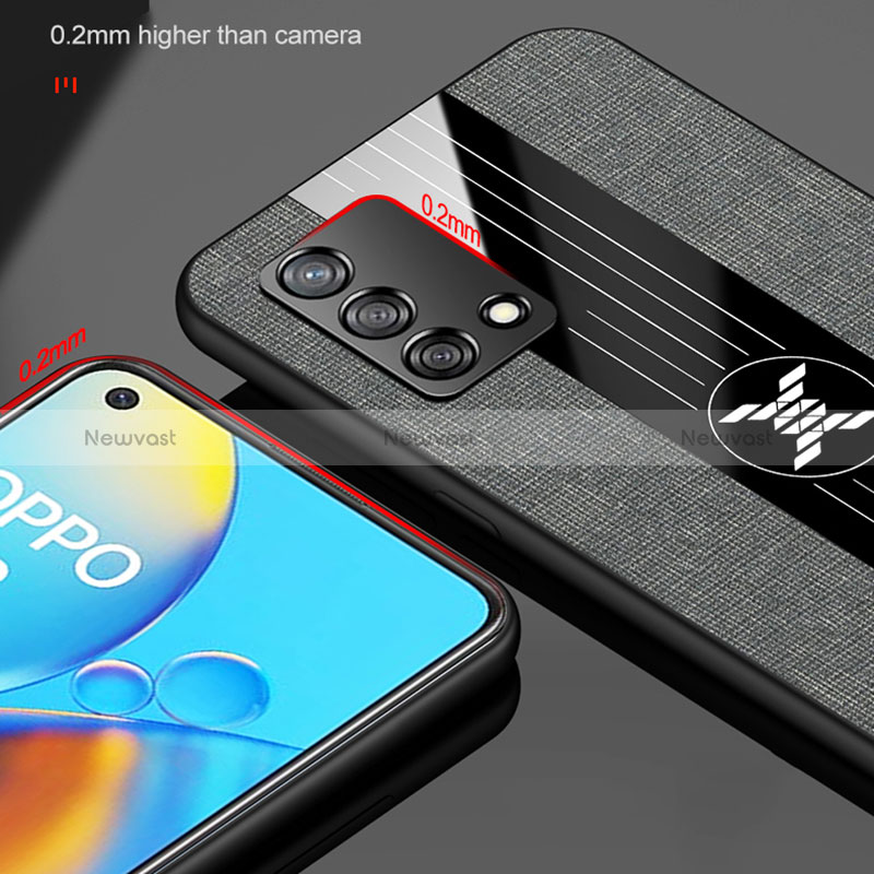 Ultra-thin Silicone Gel Soft Case Cover with Magnetic Finger Ring Stand X01L for Oppo Reno6 Lite