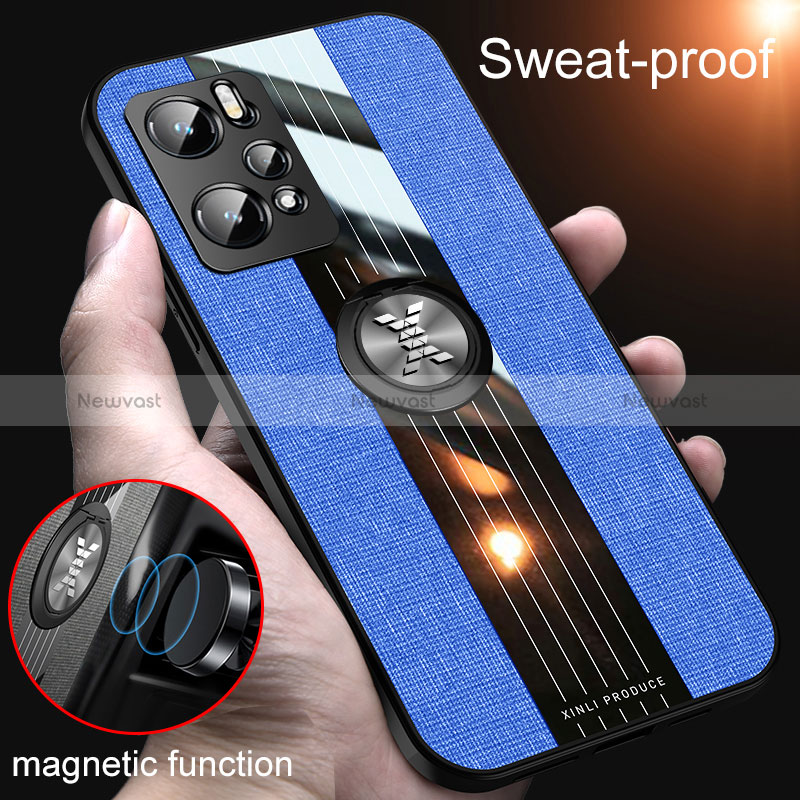 Ultra-thin Silicone Gel Soft Case Cover with Magnetic Finger Ring Stand X01L for Realme GT Neo 3T 5G