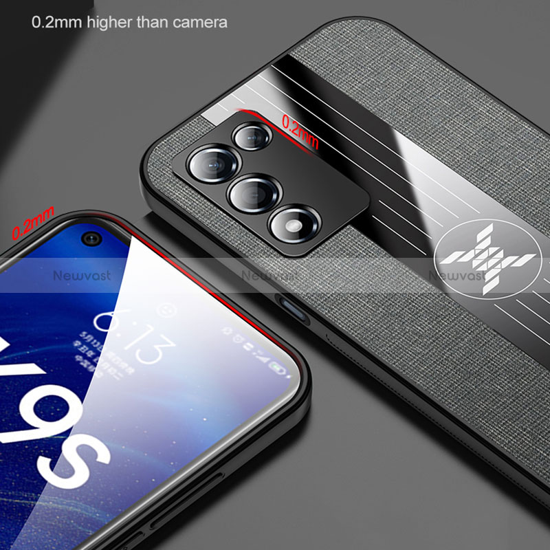 Ultra-thin Silicone Gel Soft Case Cover with Magnetic Finger Ring Stand X01L for Realme Q3t 5G