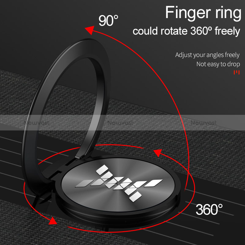 Ultra-thin Silicone Gel Soft Case Cover with Magnetic Finger Ring Stand X01L for Samsung Galaxy S20 Lite 5G