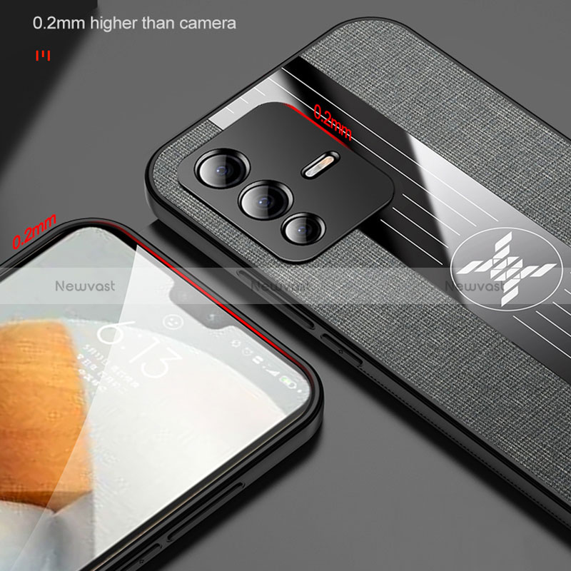 Ultra-thin Silicone Gel Soft Case Cover with Magnetic Finger Ring Stand X01L for Vivo V23 5G