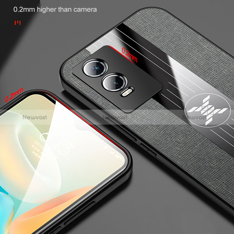 Ultra-thin Silicone Gel Soft Case Cover with Magnetic Finger Ring Stand X01L for Vivo Y74s 5G