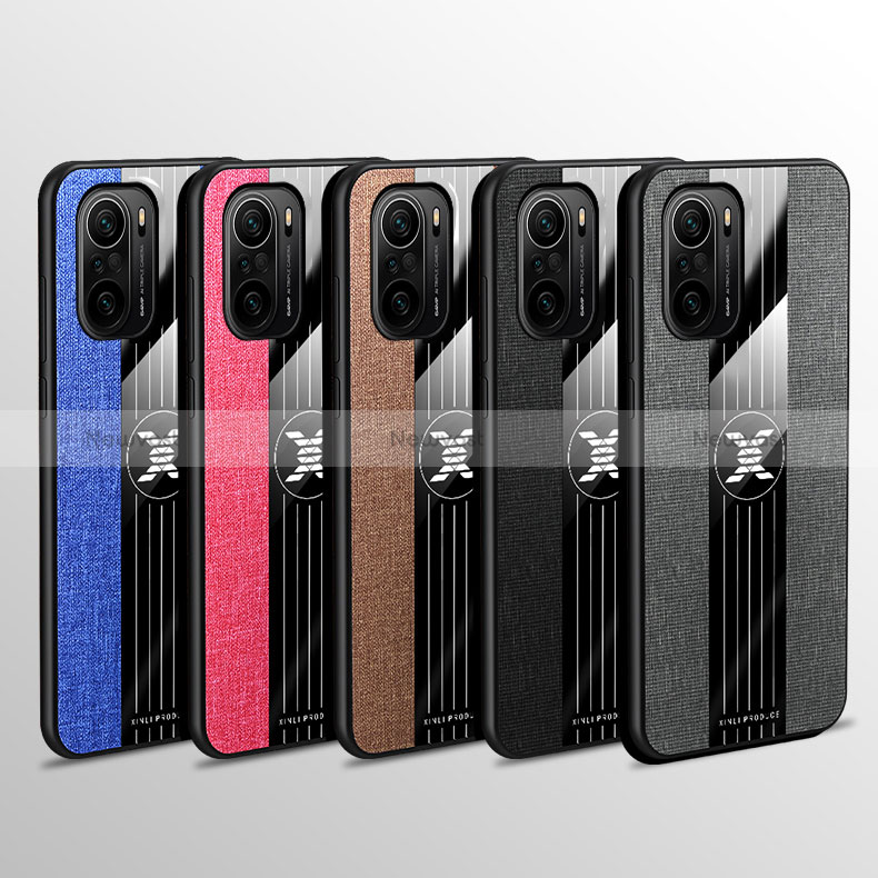 Ultra-thin Silicone Gel Soft Case Cover with Magnetic Finger Ring Stand X01L for Xiaomi Poco F3 5G