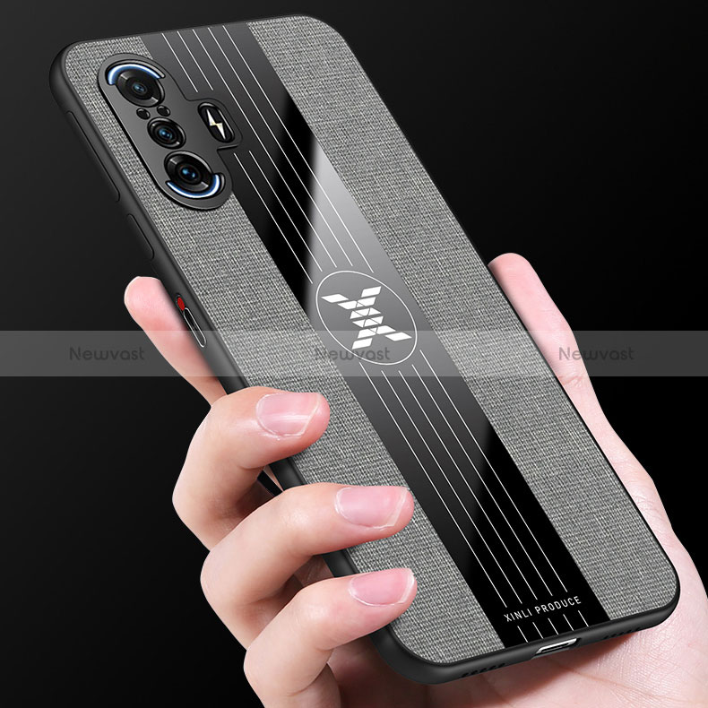 Ultra-thin Silicone Gel Soft Case Cover with Magnetic Finger Ring Stand X01L for Xiaomi Redmi K40 Gaming 5G