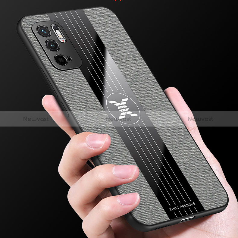Ultra-thin Silicone Gel Soft Case Cover with Magnetic Finger Ring Stand X01L for Xiaomi Redmi Note 10 5G