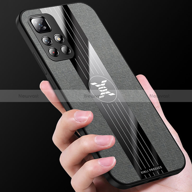 Ultra-thin Silicone Gel Soft Case Cover with Magnetic Finger Ring Stand X01L for Xiaomi Redmi Note 11S 5G