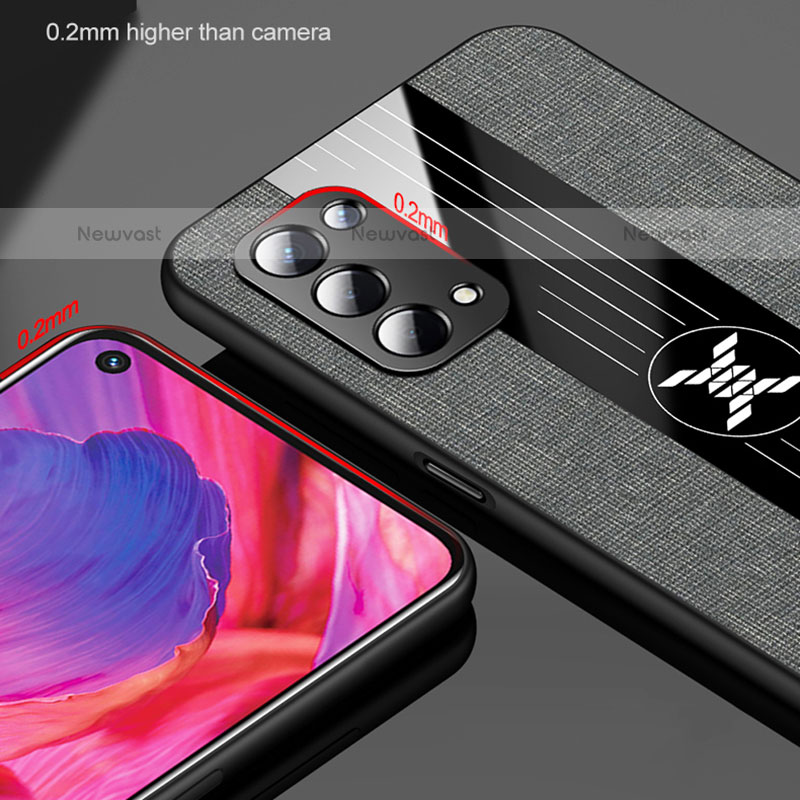 Ultra-thin Silicone Gel Soft Case Cover with Magnetic Finger Ring Stand X03L for Oppo A93 5G