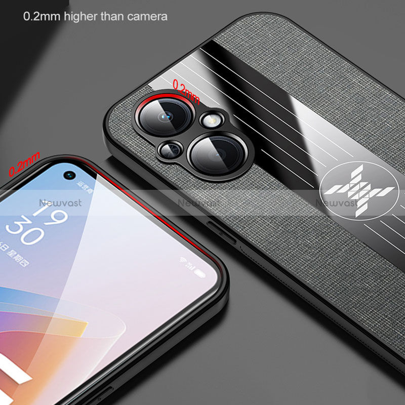 Ultra-thin Silicone Gel Soft Case Cover with Magnetic Finger Ring Stand X03L for Oppo A96 5G