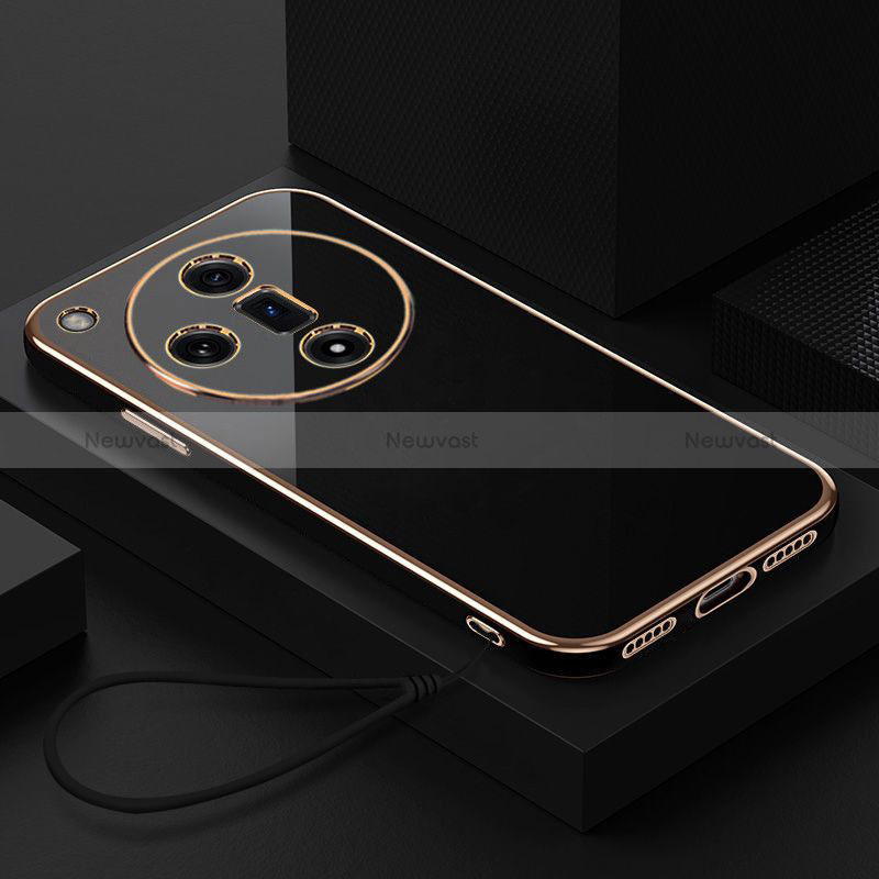 Ultra-thin Silicone Gel Soft Case Cover with Magnetic Finger Ring Stand X03L for Oppo Find X7 5G