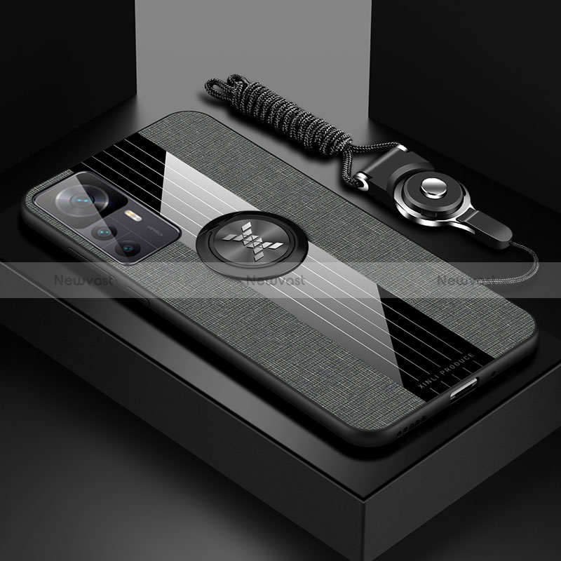 Ultra-thin Silicone Gel Soft Case Cover with Magnetic Finger Ring Stand X03L for Xiaomi Mi 12T 5G